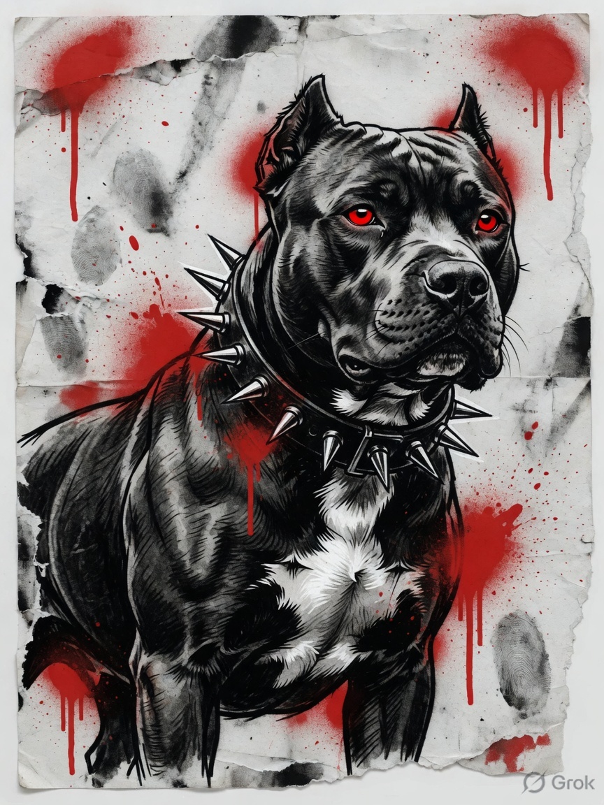 Pitbull Juice mascot artwork